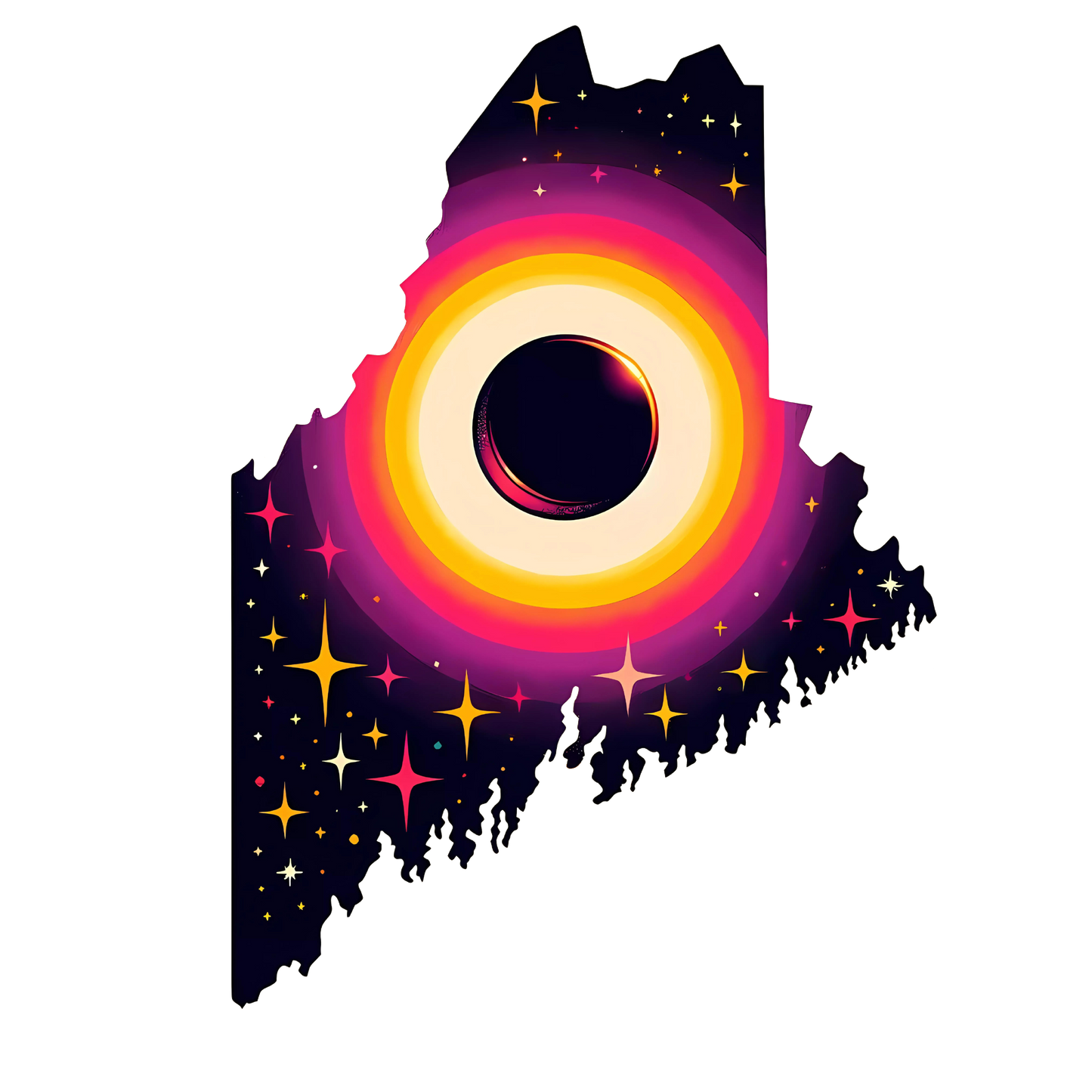 Maine Personalized Solar Eclipse Stickers