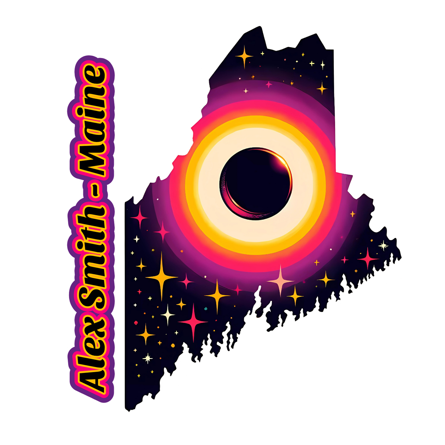 Maine Personalized Solar Eclipse Stickers