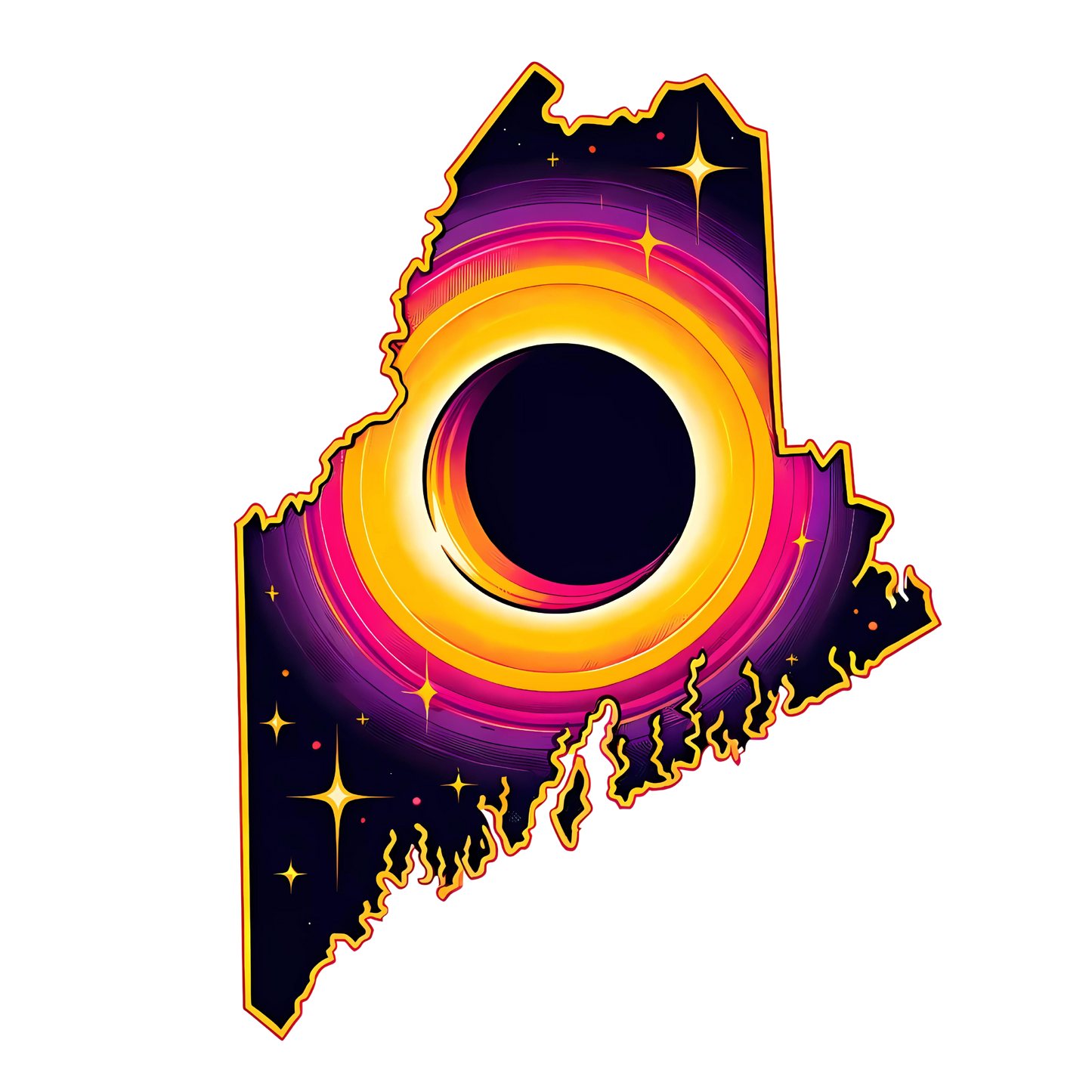 Maine Personalized Solar Eclipse Stickers