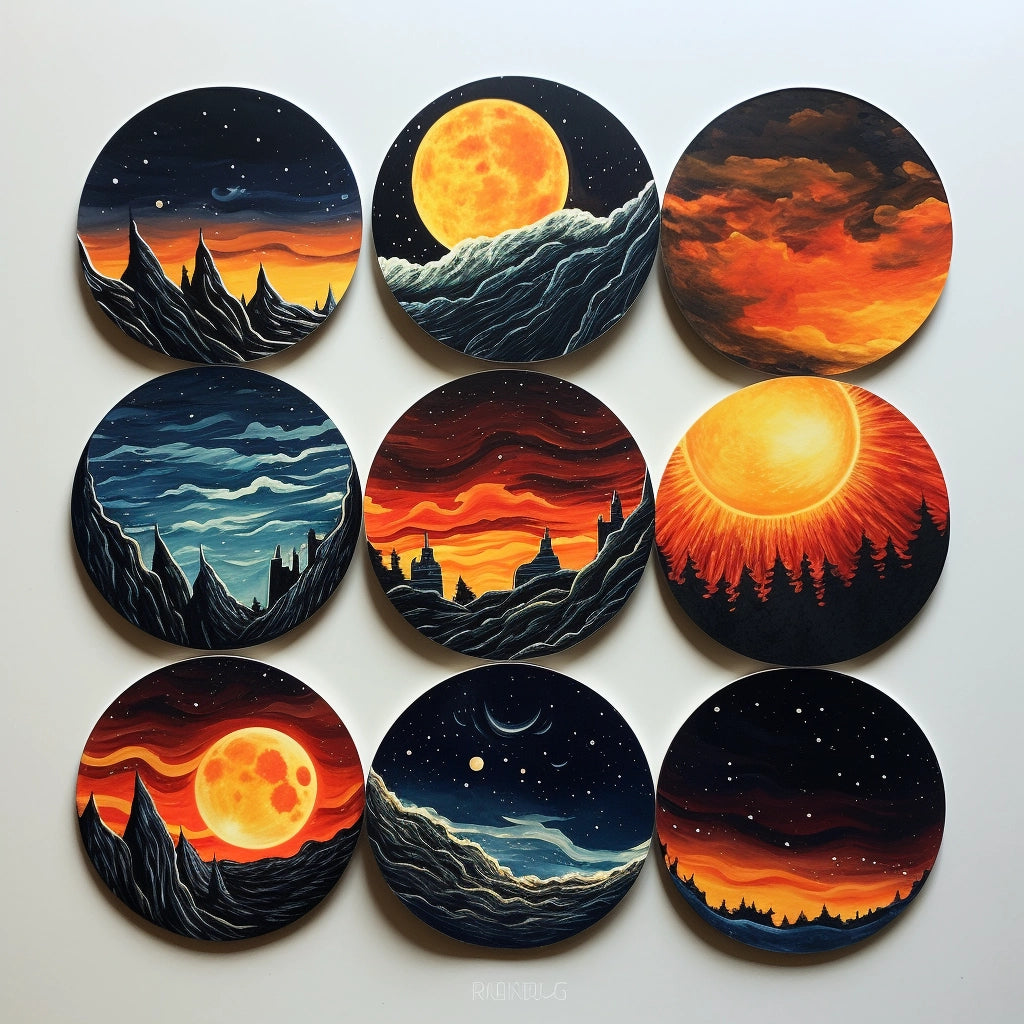 Solar Eclipse Stickers Set