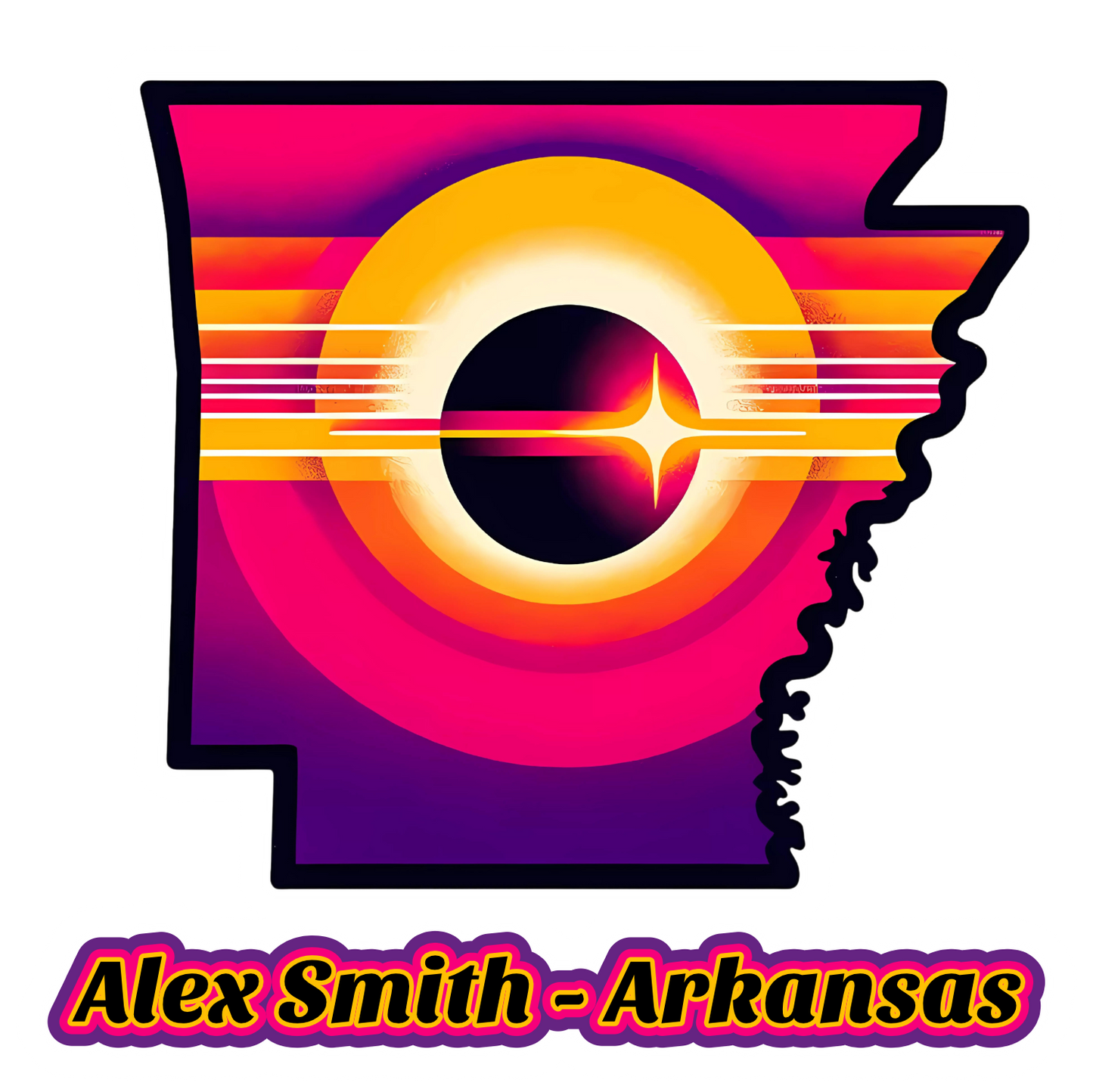 Arkansas Personalized Solar Eclipse Stickers