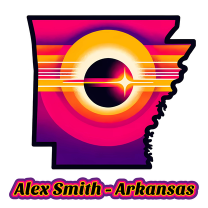 Arkansas Personalized Solar Eclipse Stickers