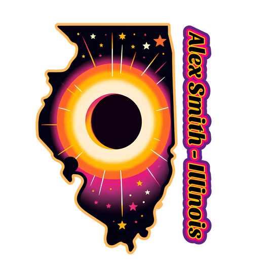 Illinois Personalized Solar Eclipse Stickers