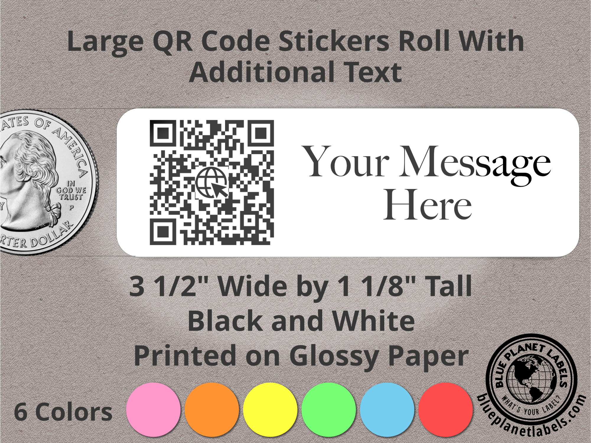 Large QR Code Roll Labels – Custom Printed | Blue Planet Labels – Blue ...