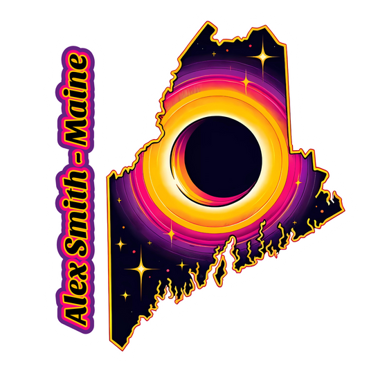 Maine Personalized Solar Eclipse Stickers