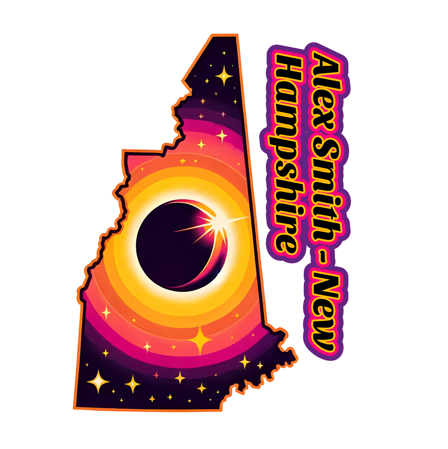 New Hampshire Personalized Solar Eclipse Stickers