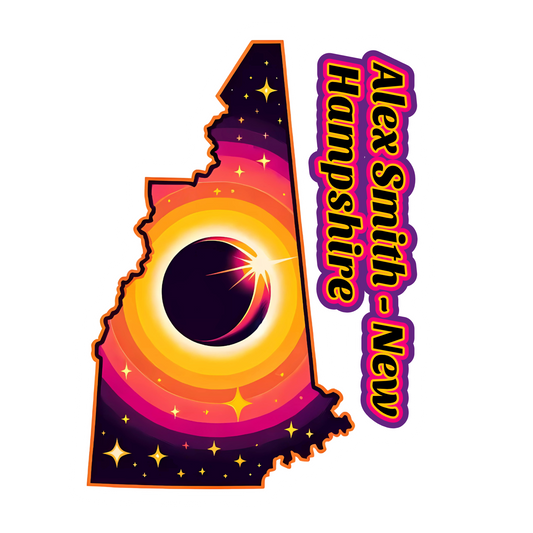 New Hampshire Personalized Solar Eclipse Stickers