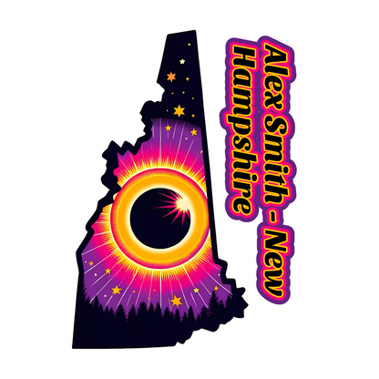 New Hampshire Personalized Solar Eclipse Stickers