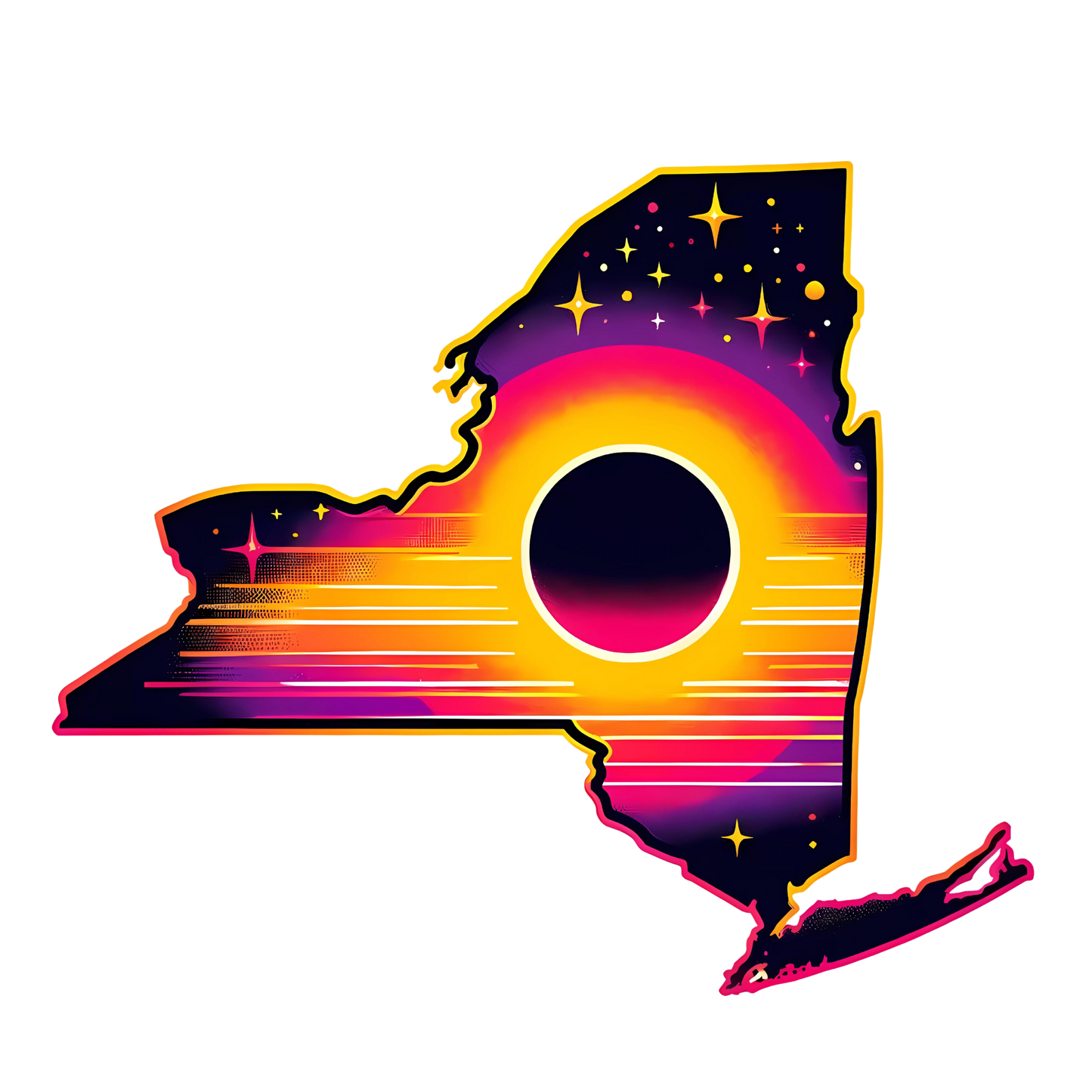 New York Personalized Solar Eclipse Stickers