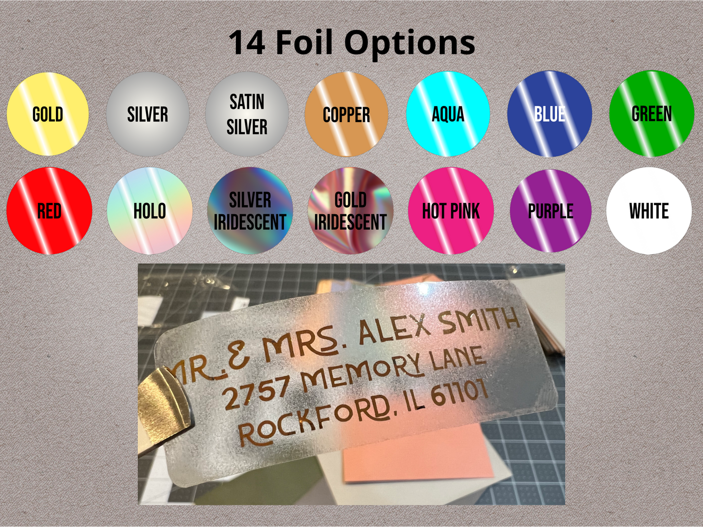 Foiled Return or Guest Address Labels Printed