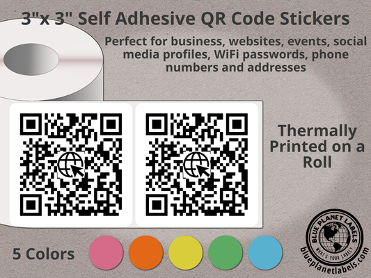 3" Square QR Code Roll Labels