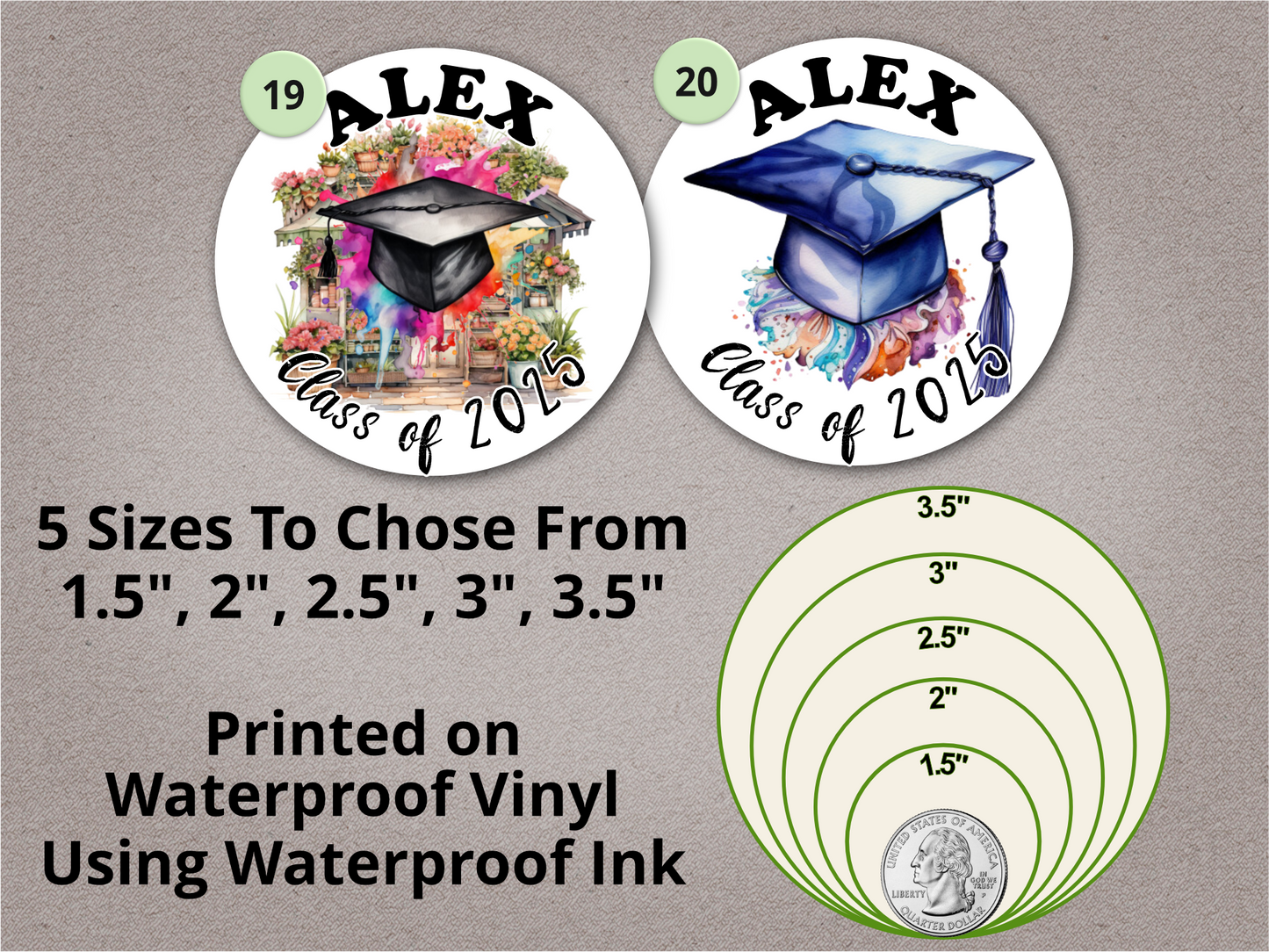 Graduation Round Stickers