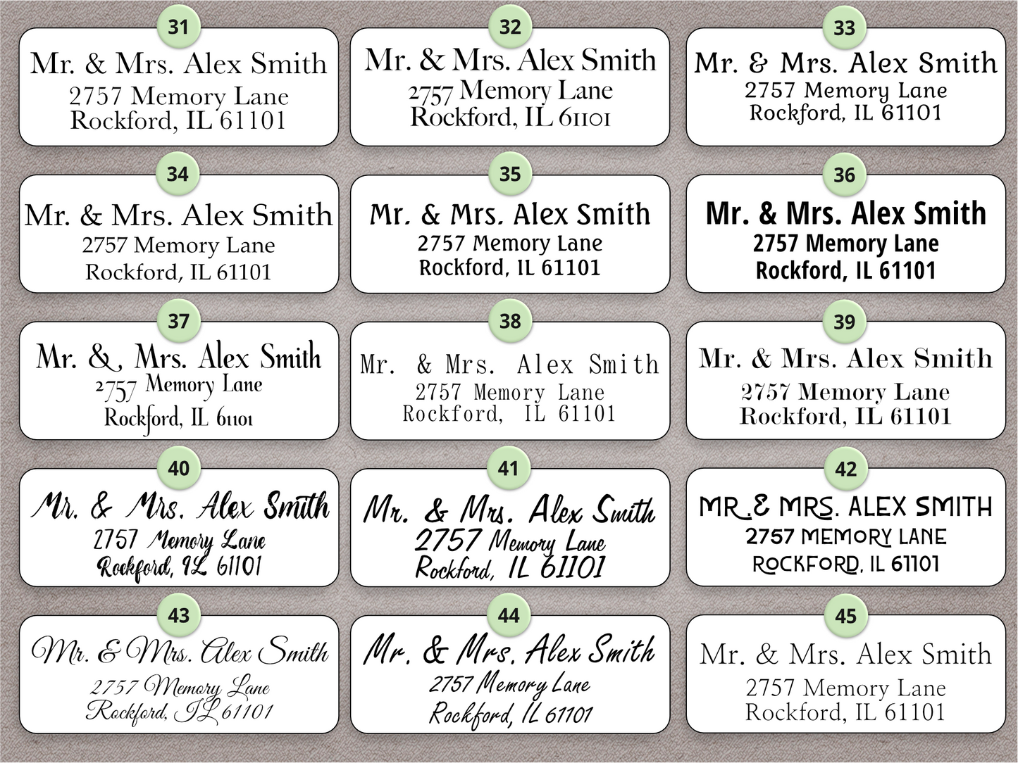 Foiled Return or Guest Address Labels Printed