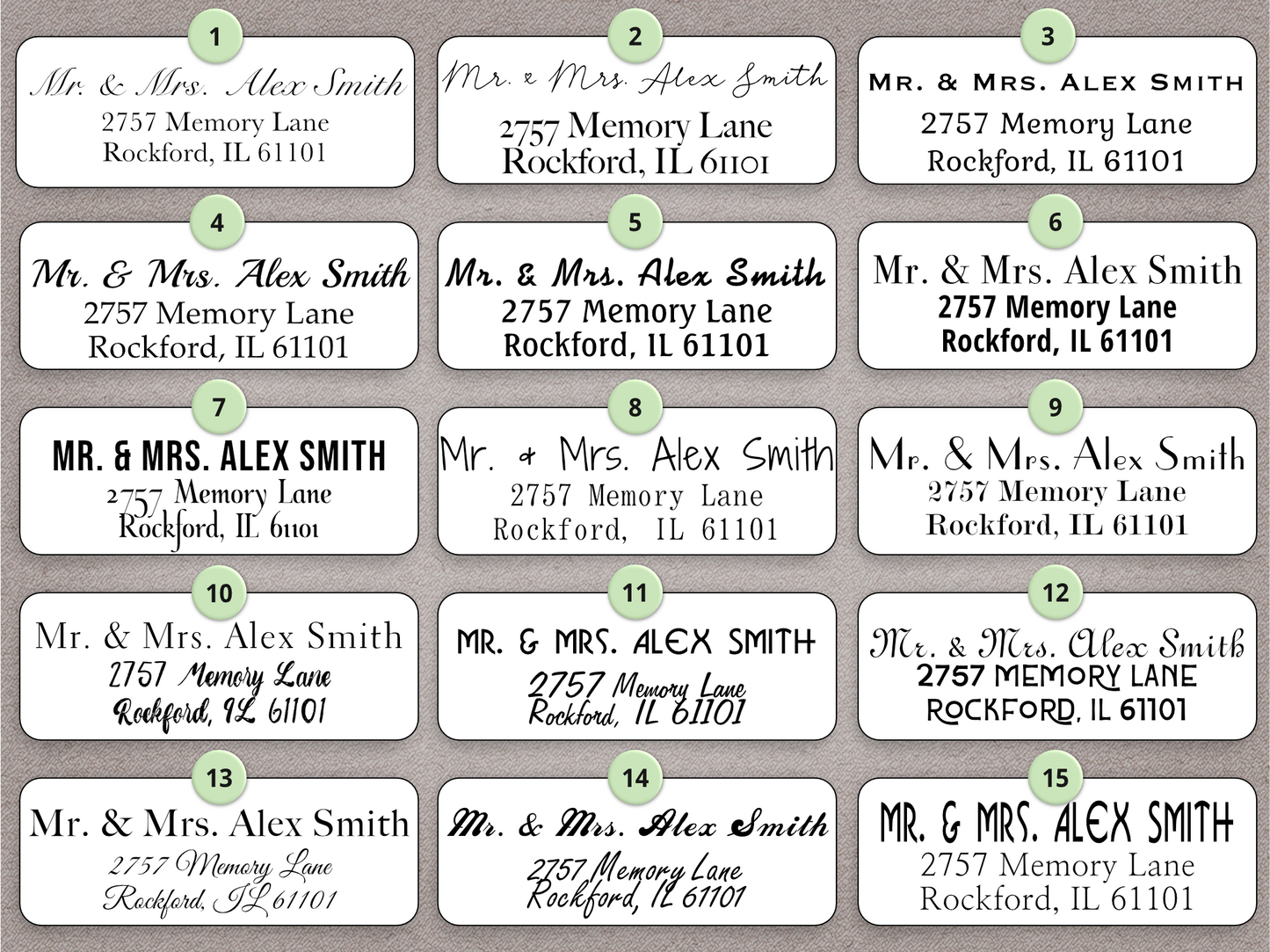 Foiled Return or Guest Address Labels Printed