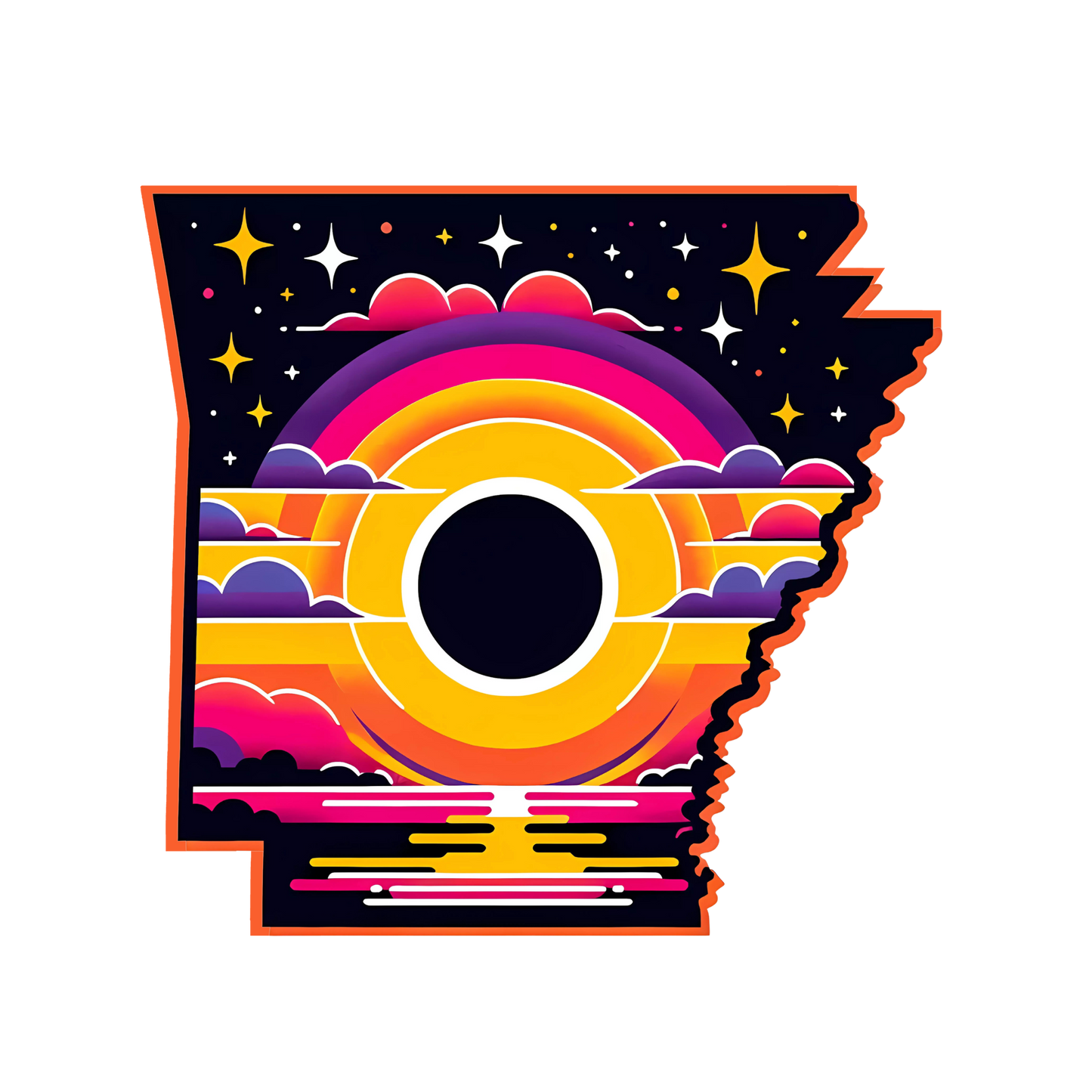 Arkansas Personalized Solar Eclipse Stickers