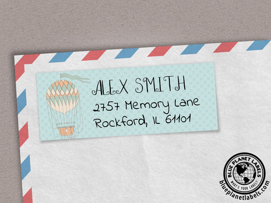 Air Balloon Personalized Return Address Labels