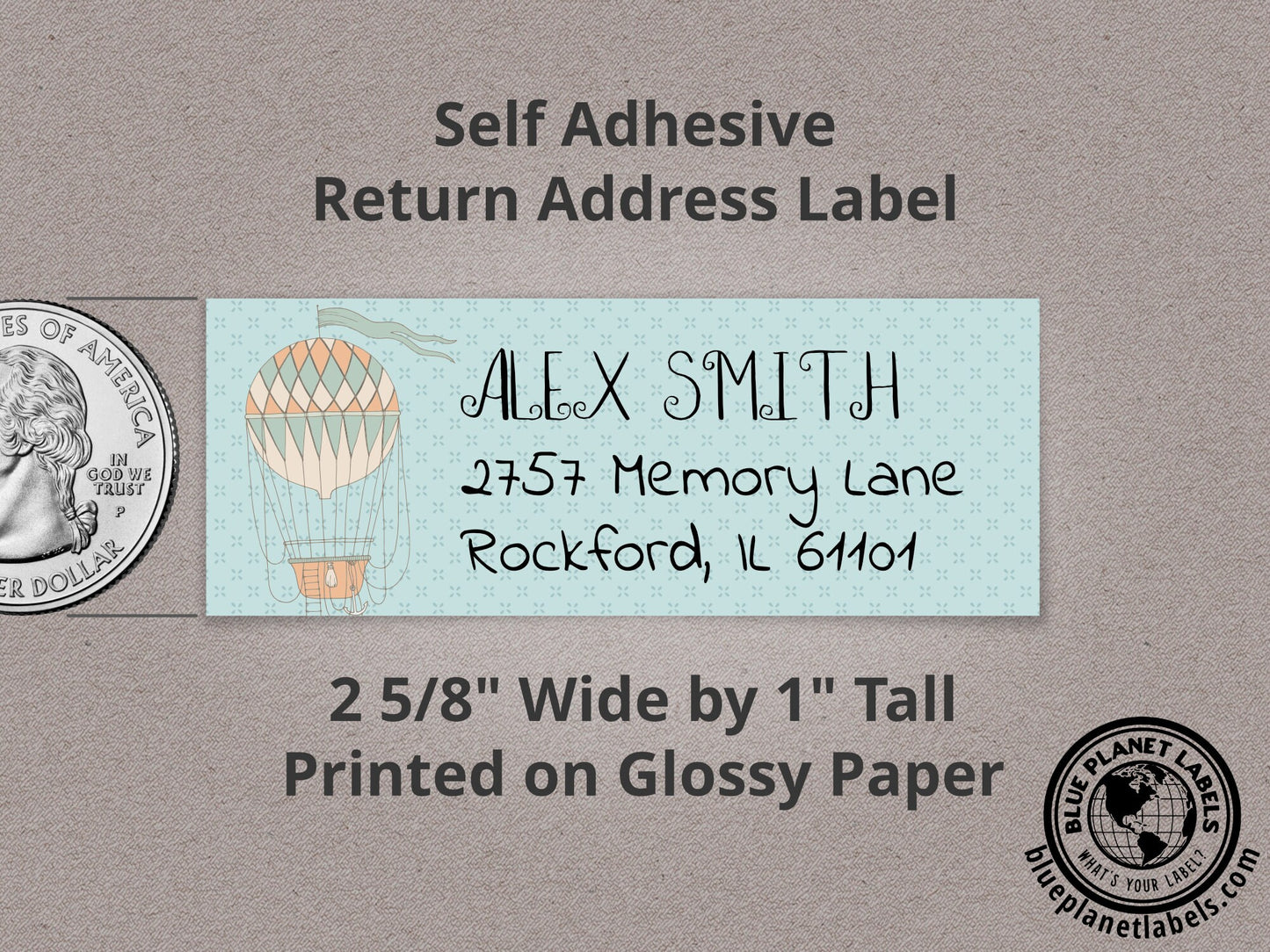 Air Balloon Personalized Return Address Labels