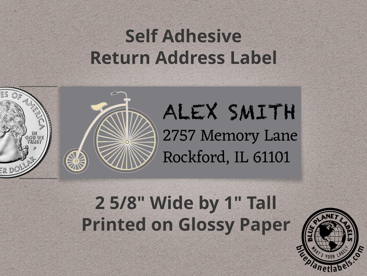 Antique Bicycle Personalized Return Address Labels