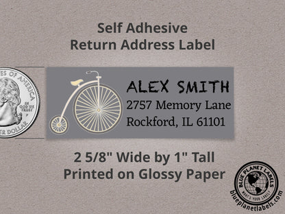 Antique Bicycle Personalized Return Address Labels