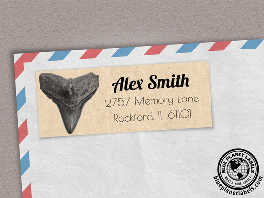 Shark Tooth Personalized Return Address Labels