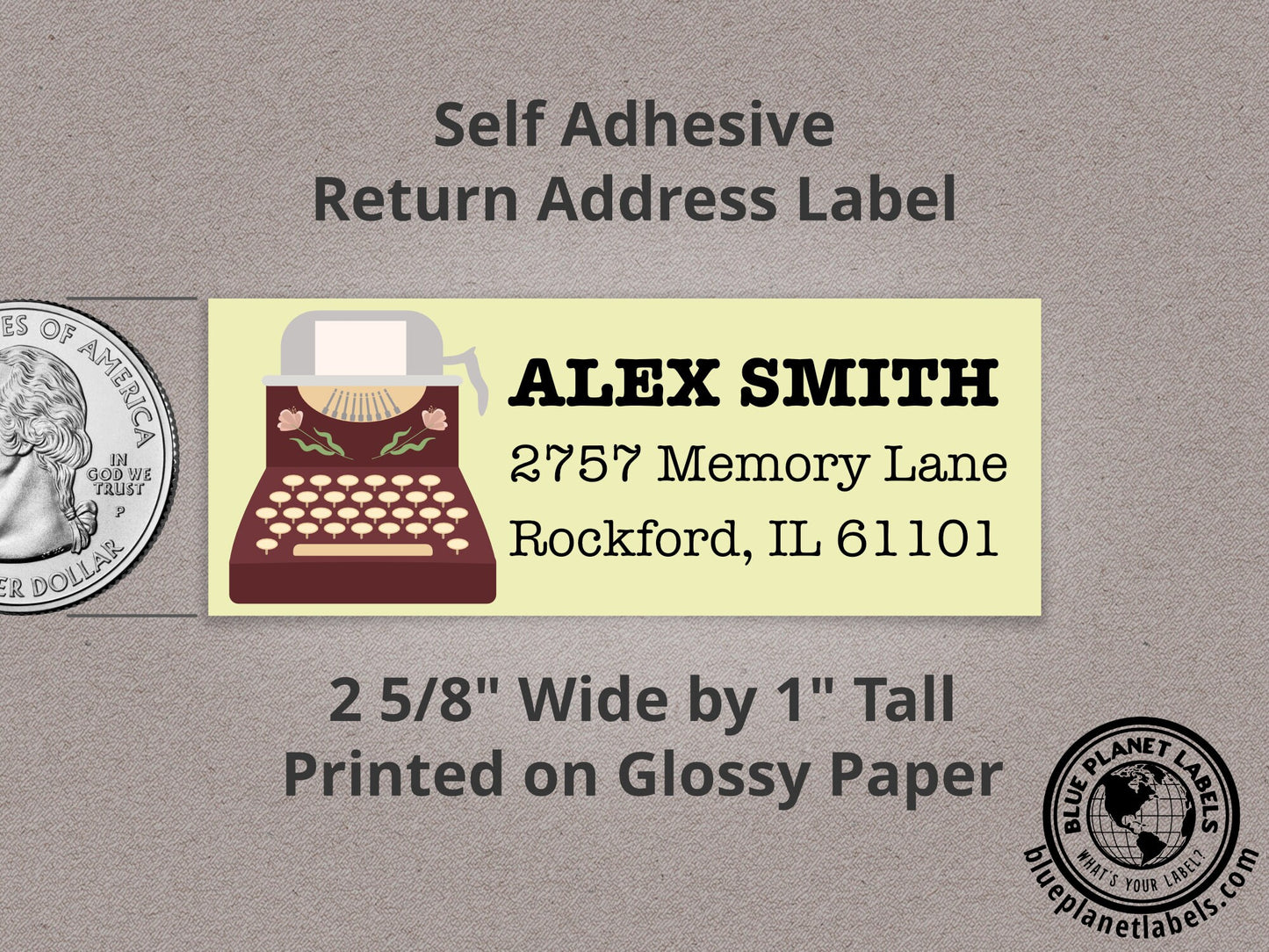 Antique Typewriter Personalized Return Address Labels