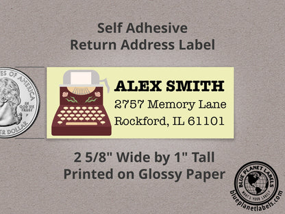 Antique Typewriter Personalized Return Address Labels