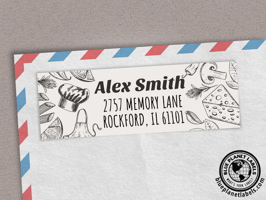 Cooking or Chef Personalized Return Address Labels