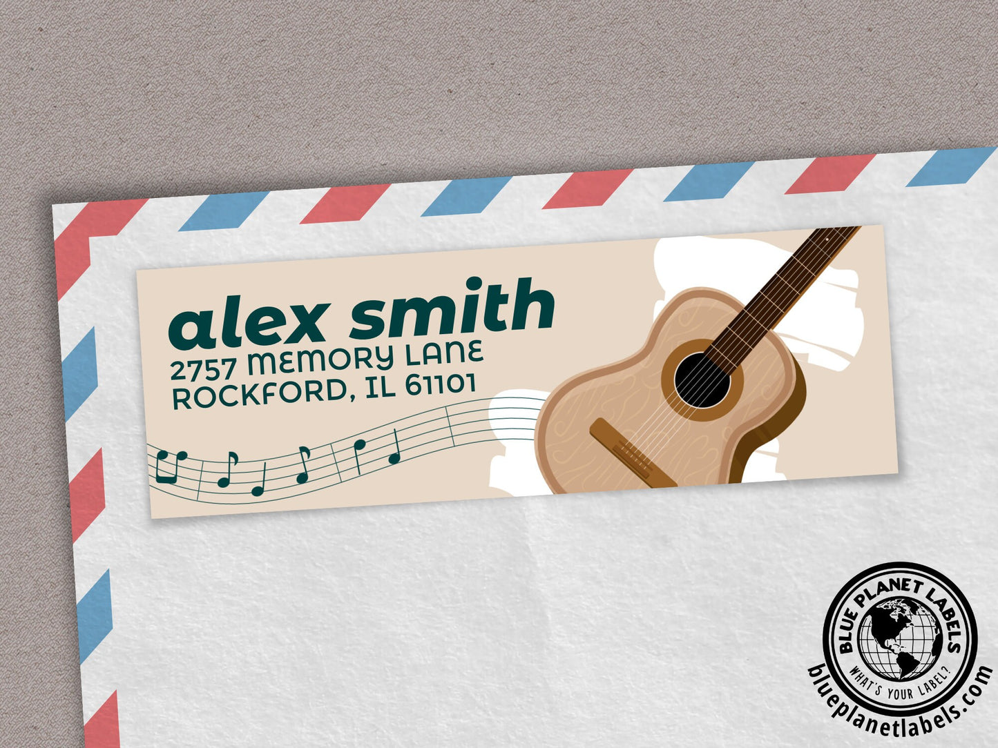 Guitar Personalized Return Address Labels