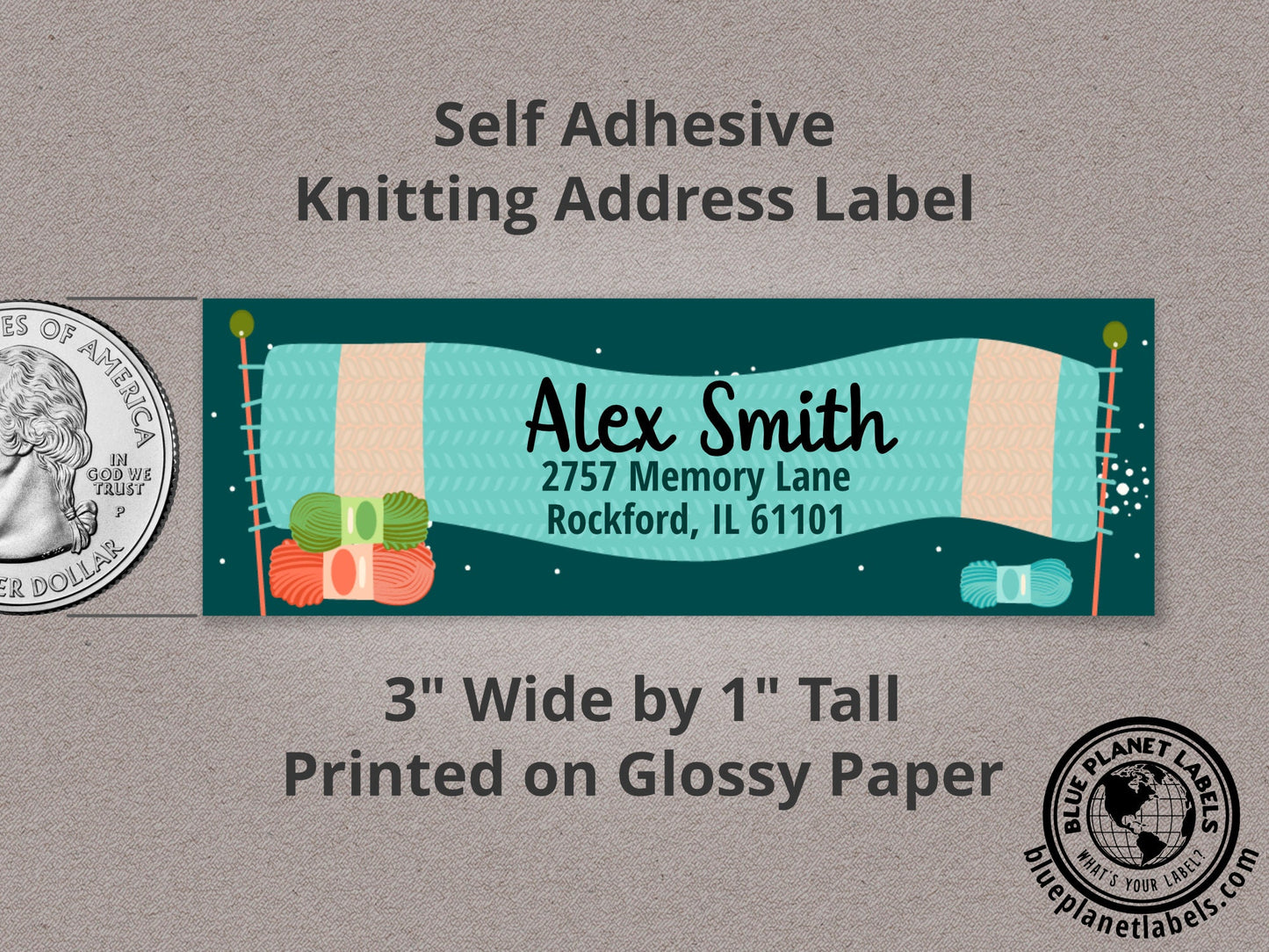 Knitting Personalized Return Address Labels