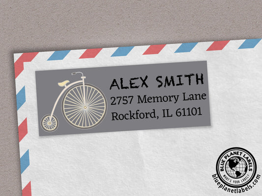 Antique Bicycle Personalized Return Address Labels