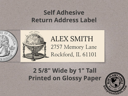 Antique Globe Personalized Return Address Labels