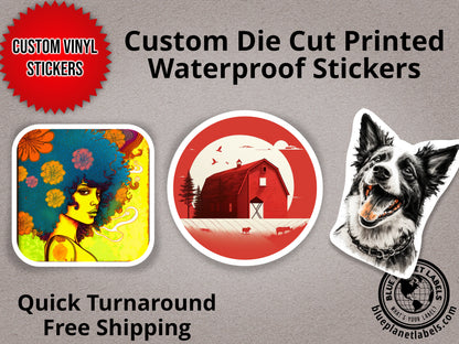 Custom Printed Vinyl Waterproof Laminated Stickers