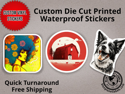 Custom Printed Vinyl Waterproof Laminated Stickers
