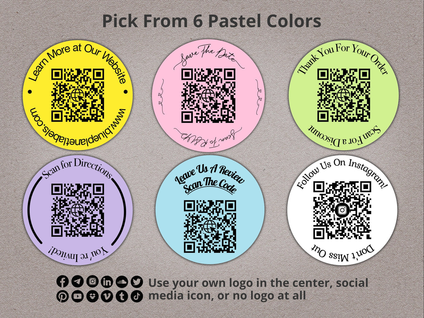 2" Round QR Code Roll Labels